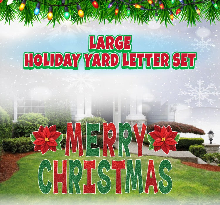 CM06 Large “Merry Christmas” Holiday Yard Letter Set