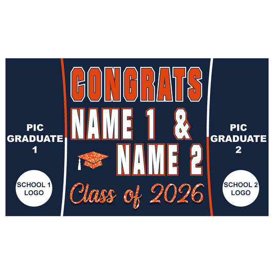 GBD01 Personalized Double Graduate Banner