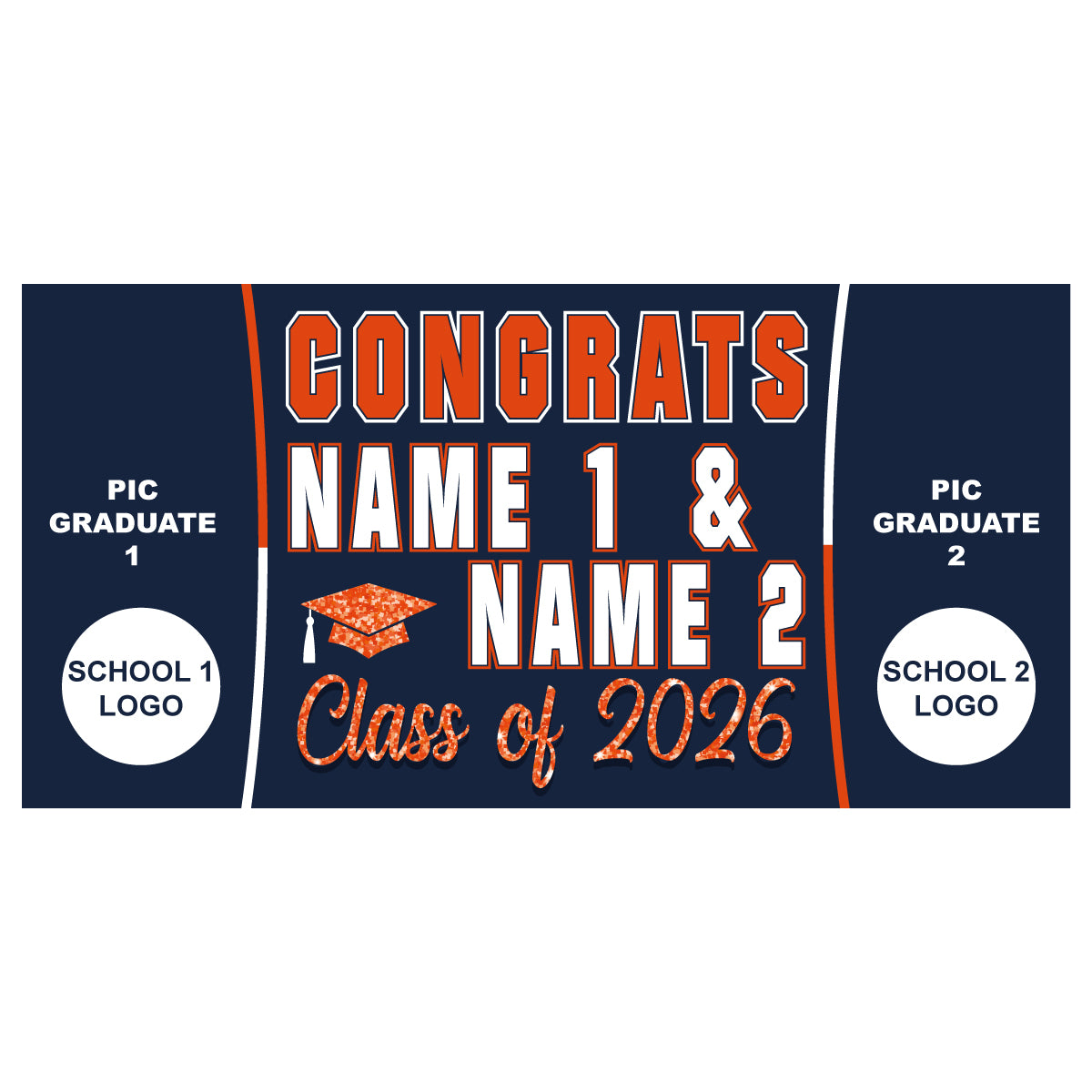 GBD01 Personalized Double Graduate Banner