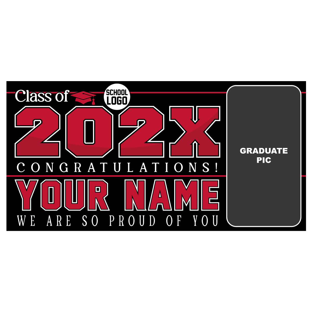 GBR01 Personalized Graduation Banner - Proud of You