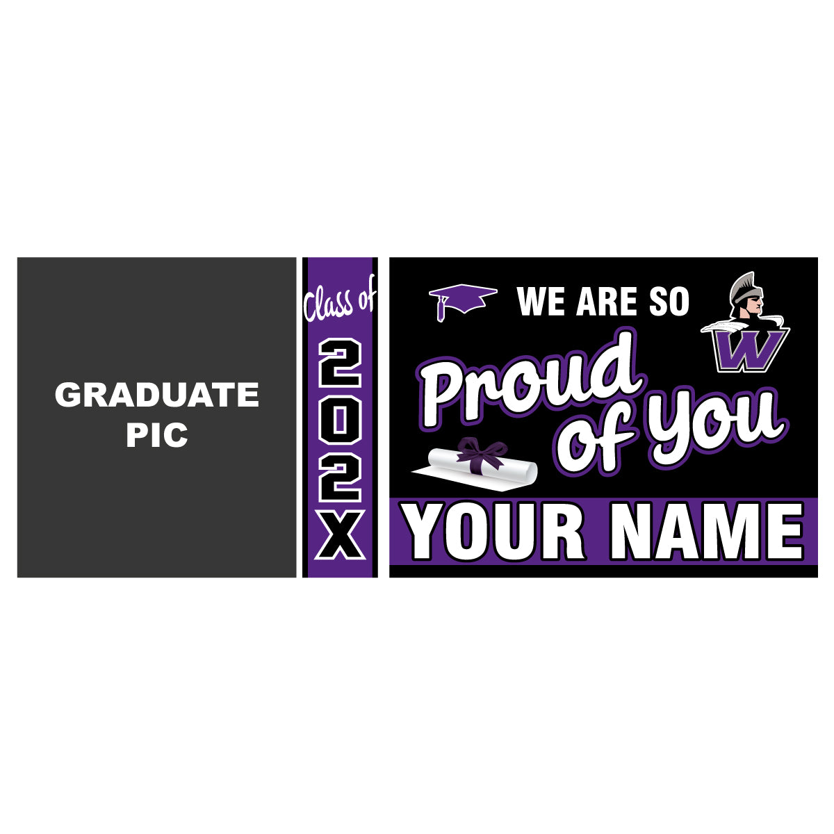 GBS01 Personalized Graduation Banner - So Proud of You!