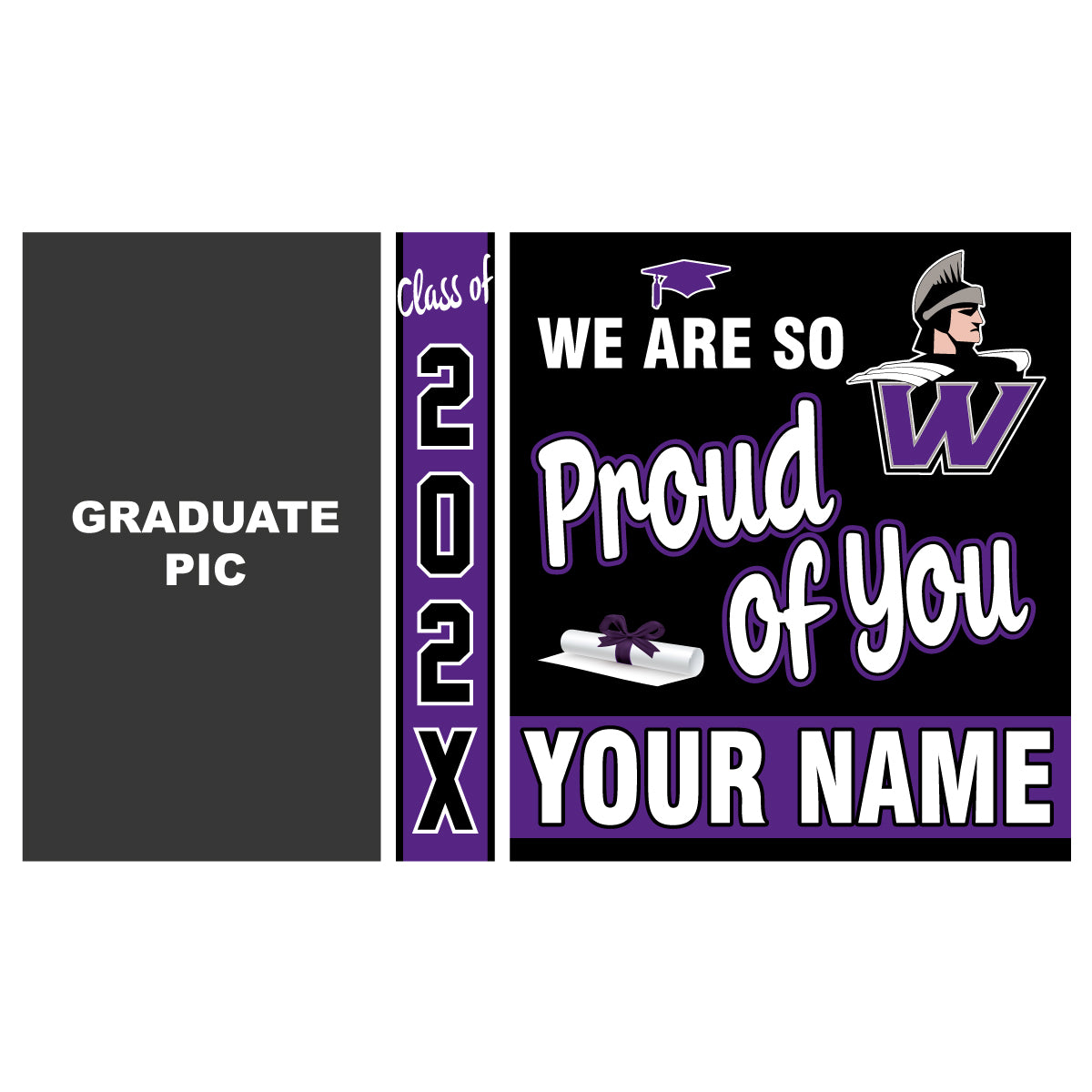 GBS01 Personalized Graduation Banner - So Proud of You!