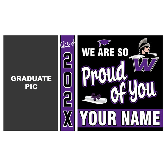GBS01 Personalized Graduation Banner - So Proud of You!