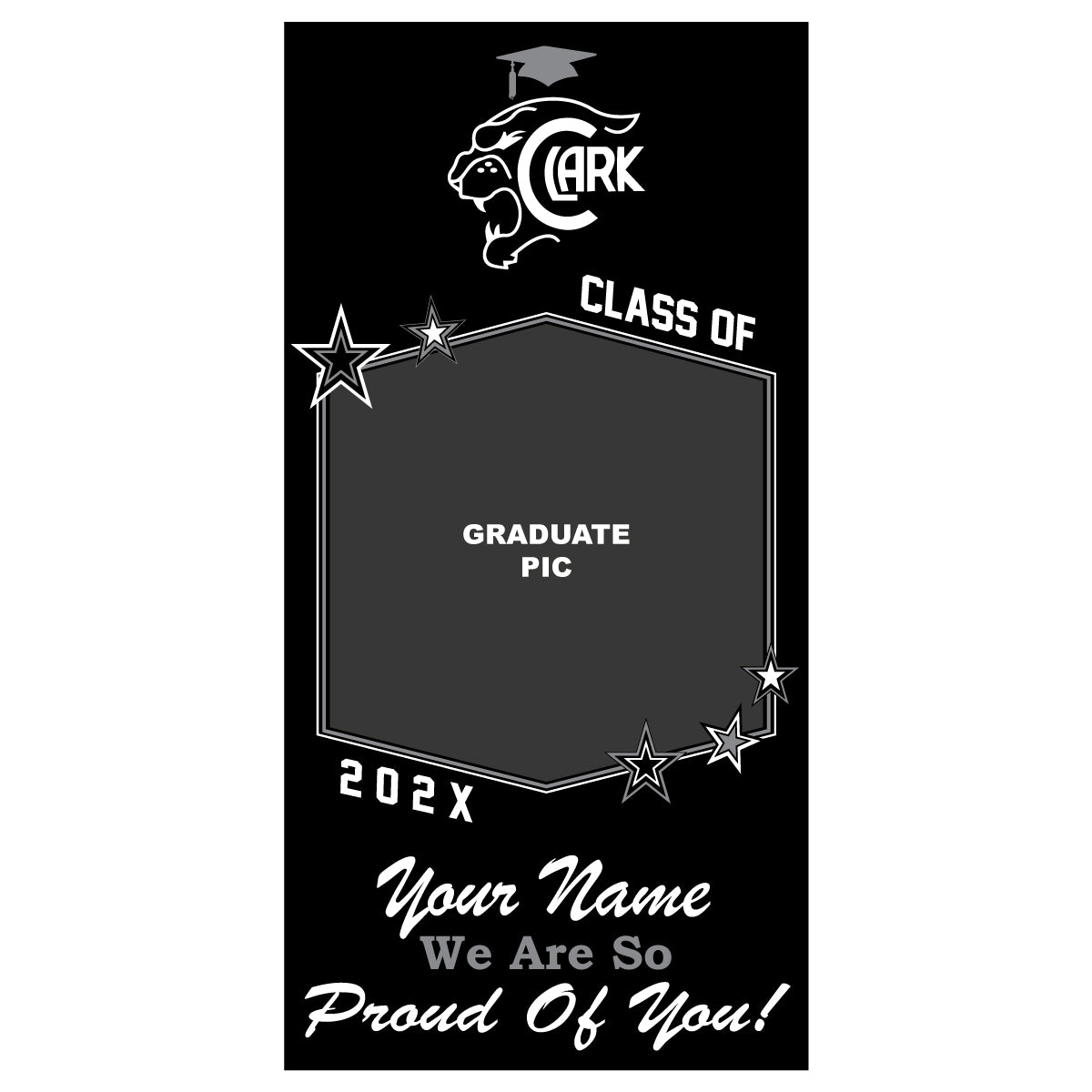 GBV01 Personalized Vertical Graduation Banner - Proud of you