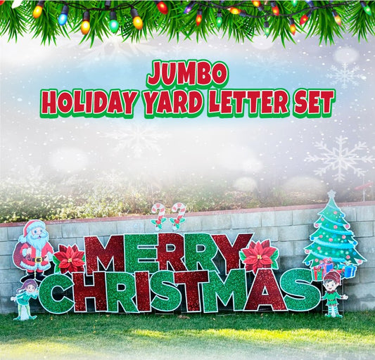 CM05 Jumbo Holiday Yard Letter Set — Merry Christmas Display