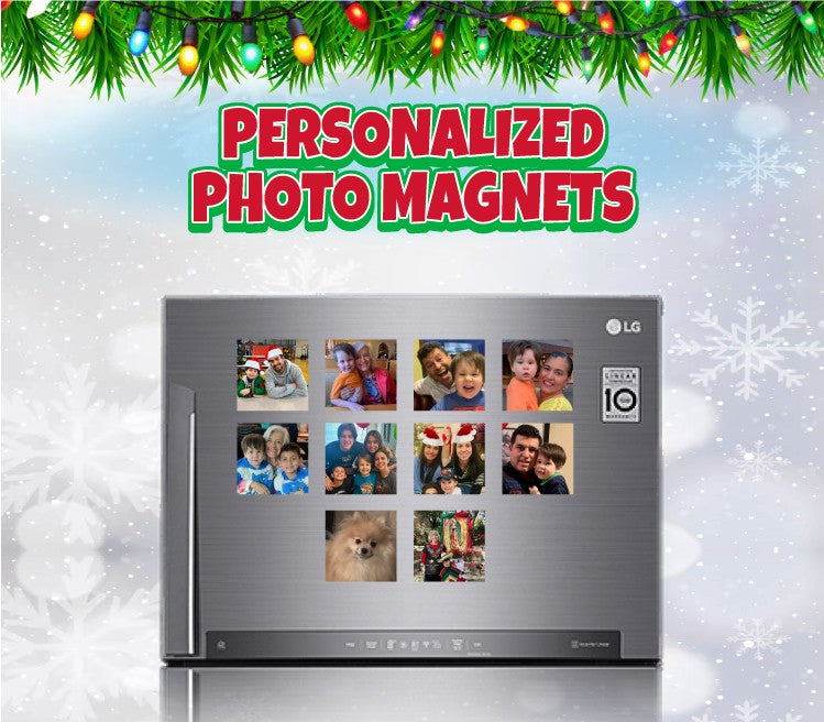 CM09 Personalized Holiday Photo Magnets- Custom 10-Piece Set