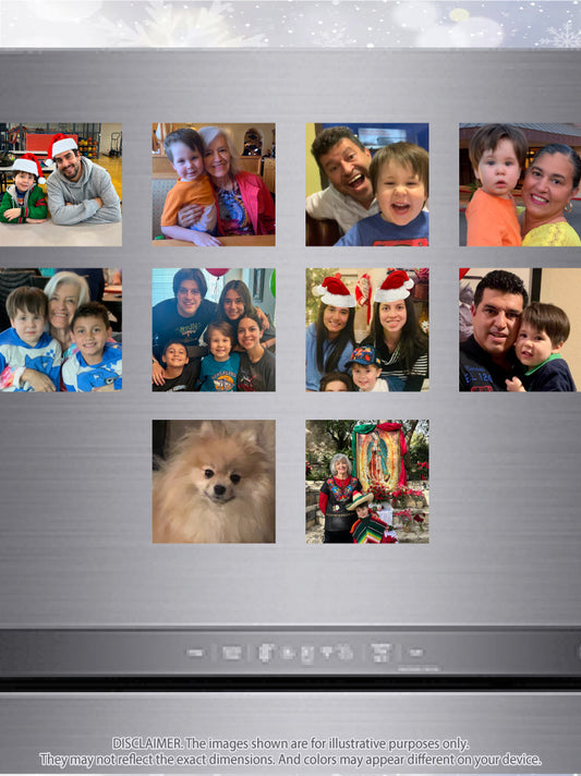CM09 Personalized Holiday Photo Magnets- Custom 10-Piece Set