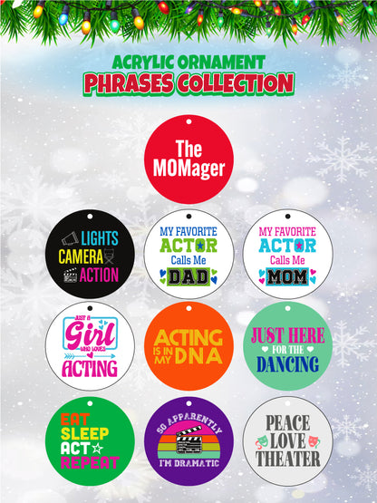 CM08 Acting & Theater Phrases Ornament Collection - 10-Piece Set