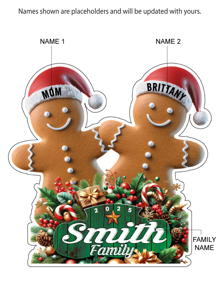 CM10 Personalized Gingerbread Family Magnets & Decals