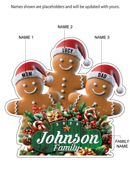 CM10 Personalized Gingerbread Family Magnets & Decals