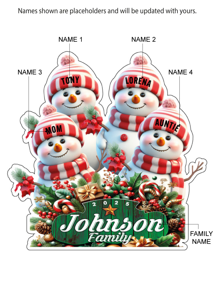 CM11 Personalized Snowman Family Magnets & Decals