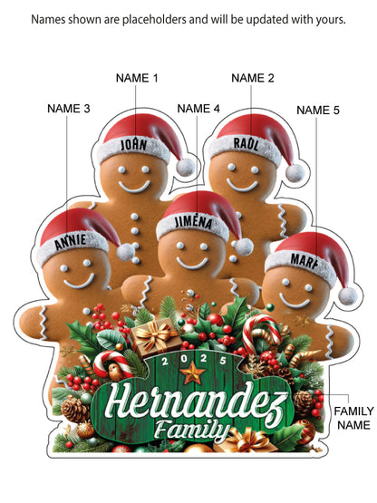 CM10 Personalized Gingerbread Family Magnets & Decals