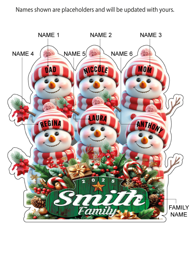 CM11 Personalized Snowman Family Magnets & Decals