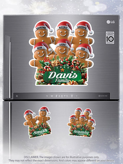 CM10 Personalized Gingerbread Family Magnets & Decals