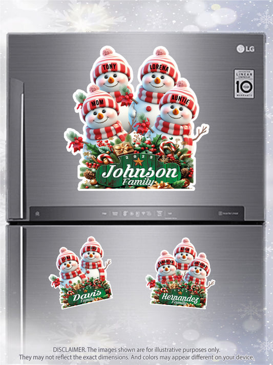 CM11 Personalized Snowman Family Magnets & Decals