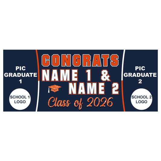 GBD01 Personalized Double Graduate Banner