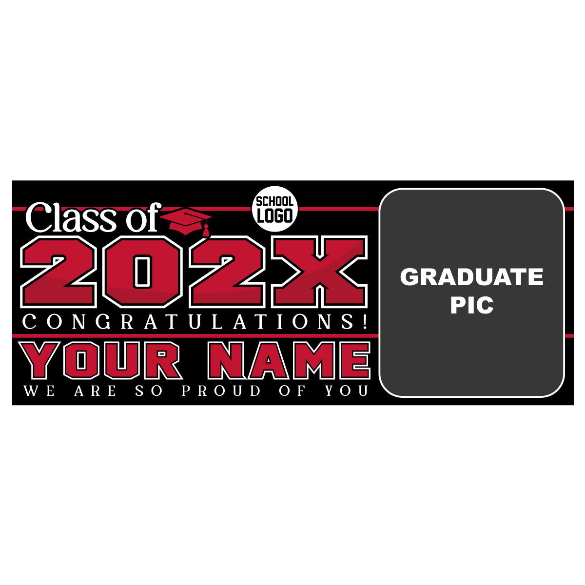 GBR01 Personalized Graduation Banner - Proud of You