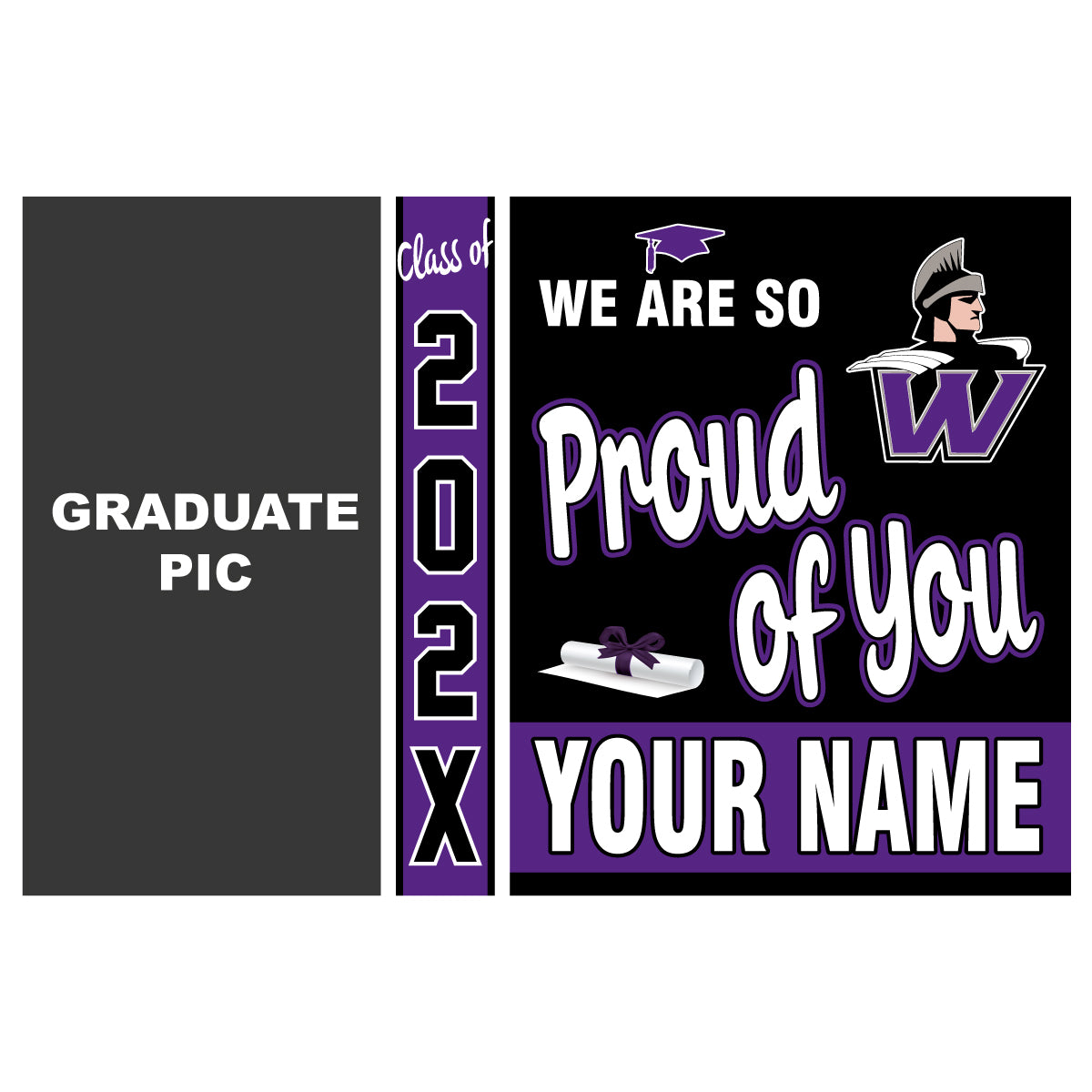 GBS01 Personalized Graduation Banner - So Proud of You!