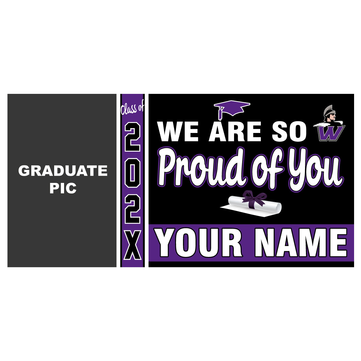 GBS01 Personalized Graduation Banner - So Proud of You!