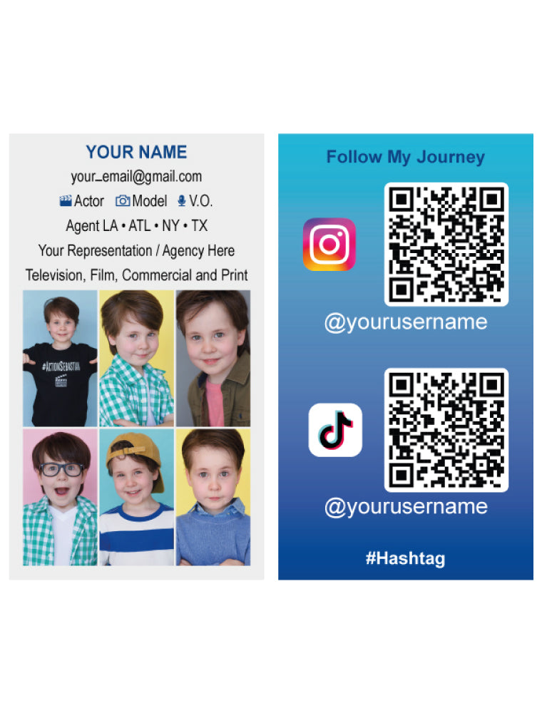 Custom Acting/Headshot Business Cards