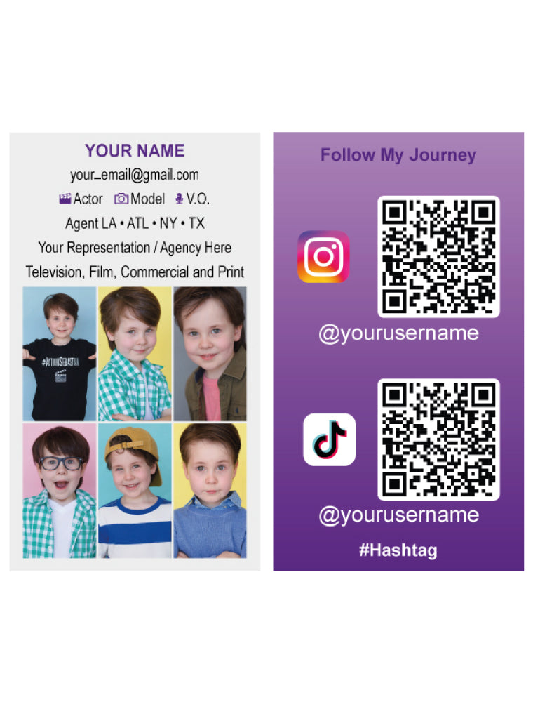 Custom Acting/Headshot Business Cards