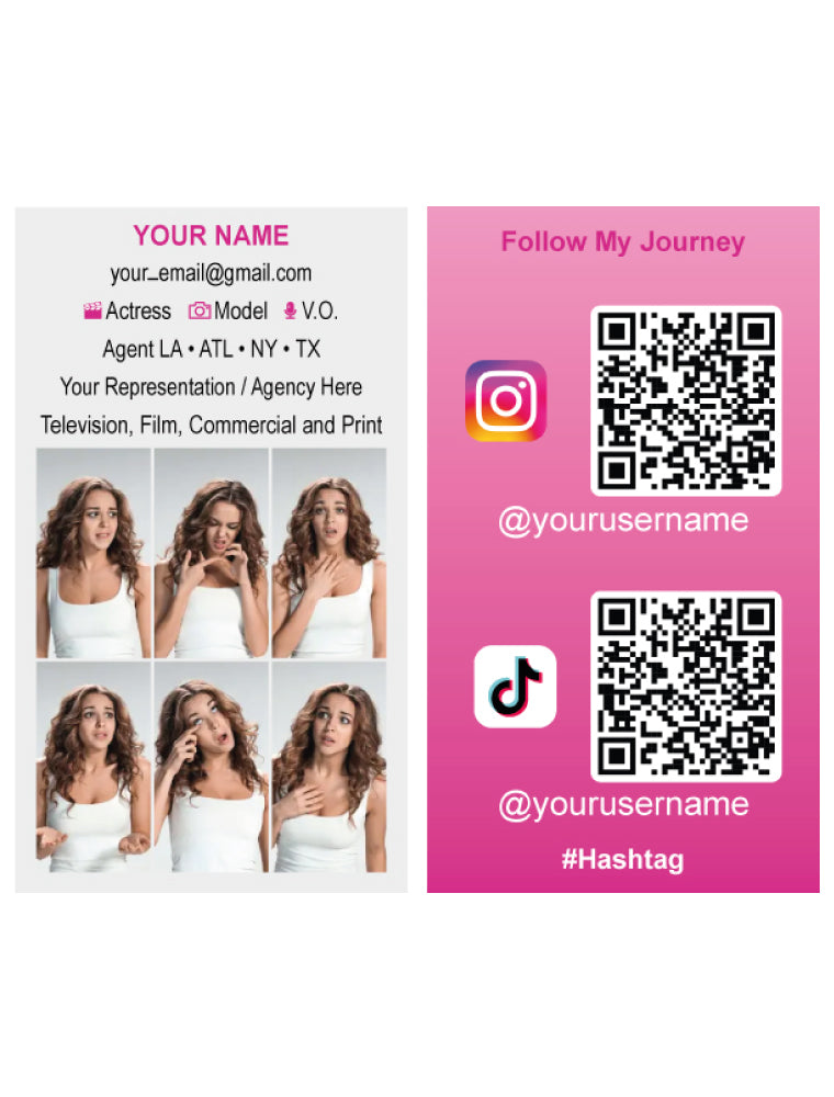 Custom Acting/Headshot Business Cards