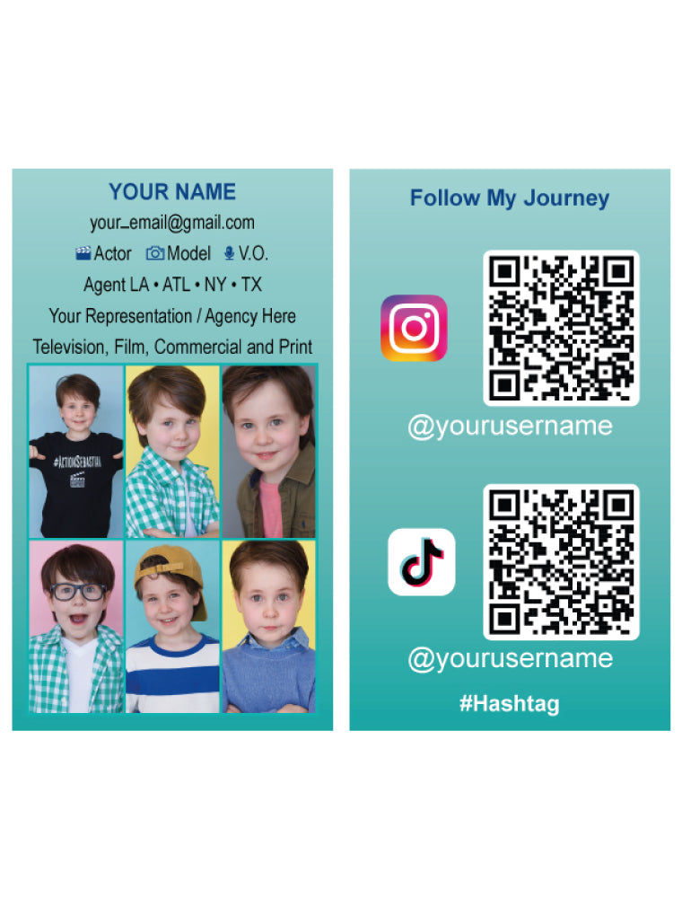 Custom Acting/Headshot Business Cards