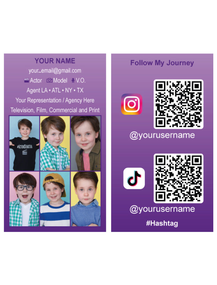 Custom Acting/Headshot Business Cards