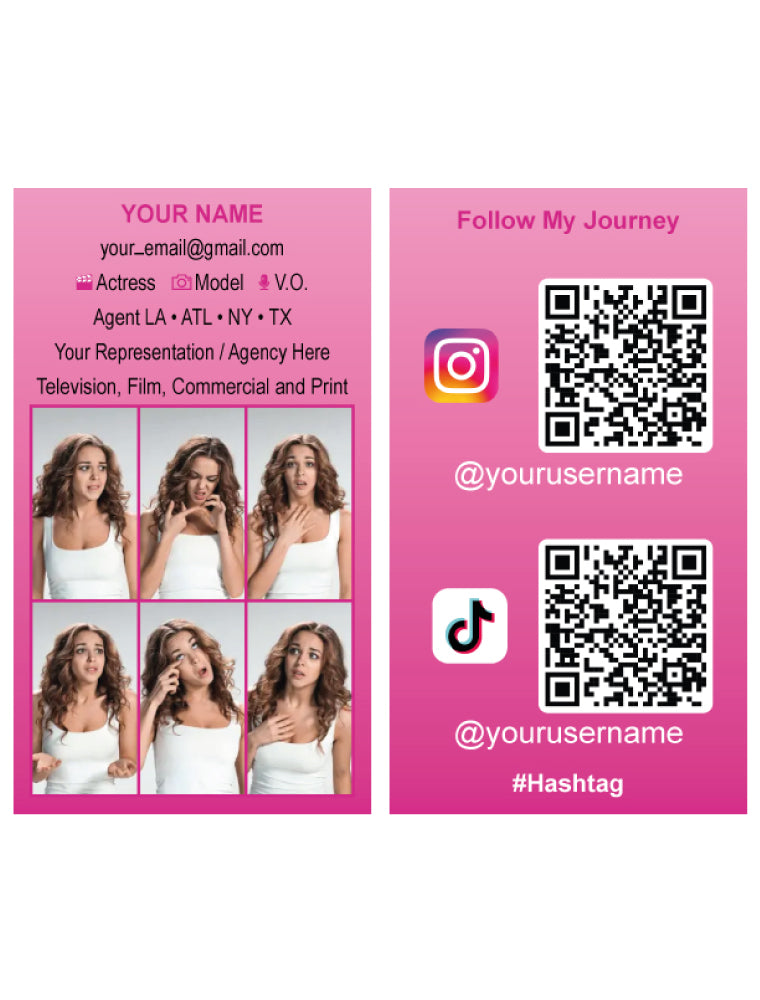 Custom Acting/Headshot Business Cards