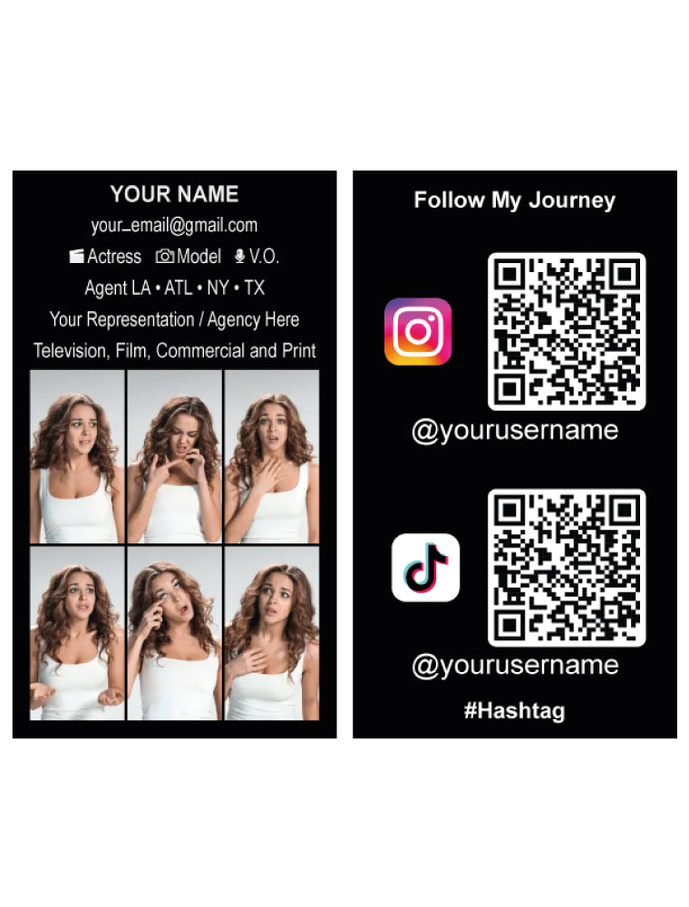Custom Acting/Headshot Business Cards