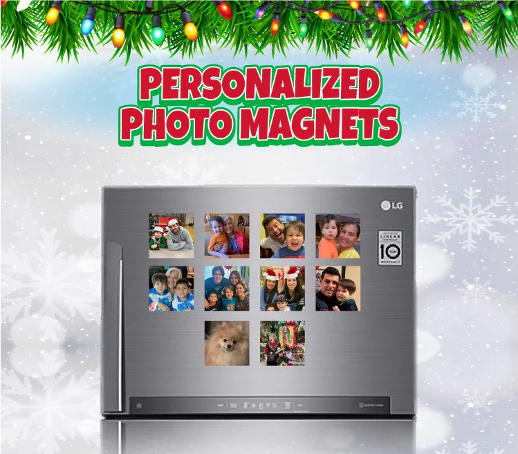 CM09 Personalized Holiday Photo Magnets- Custom 10-Piece Set
