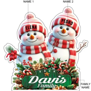 CM11 Personalized Snowman Family Magnets & Decals