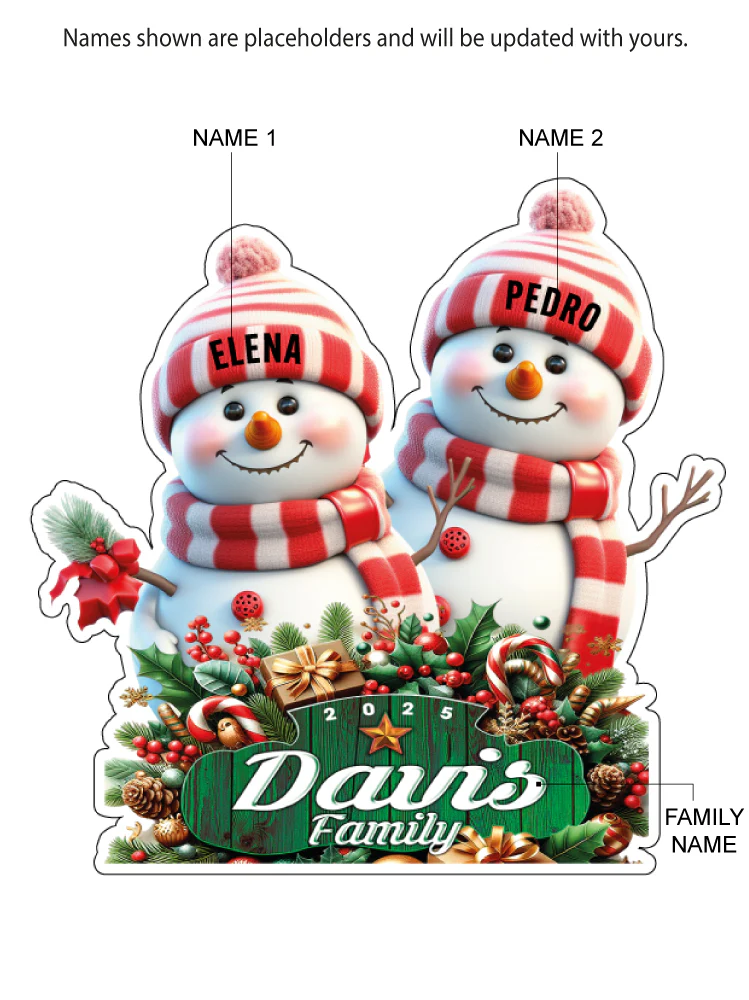 CM11 Personalized Snowman Family Magnets & Decals