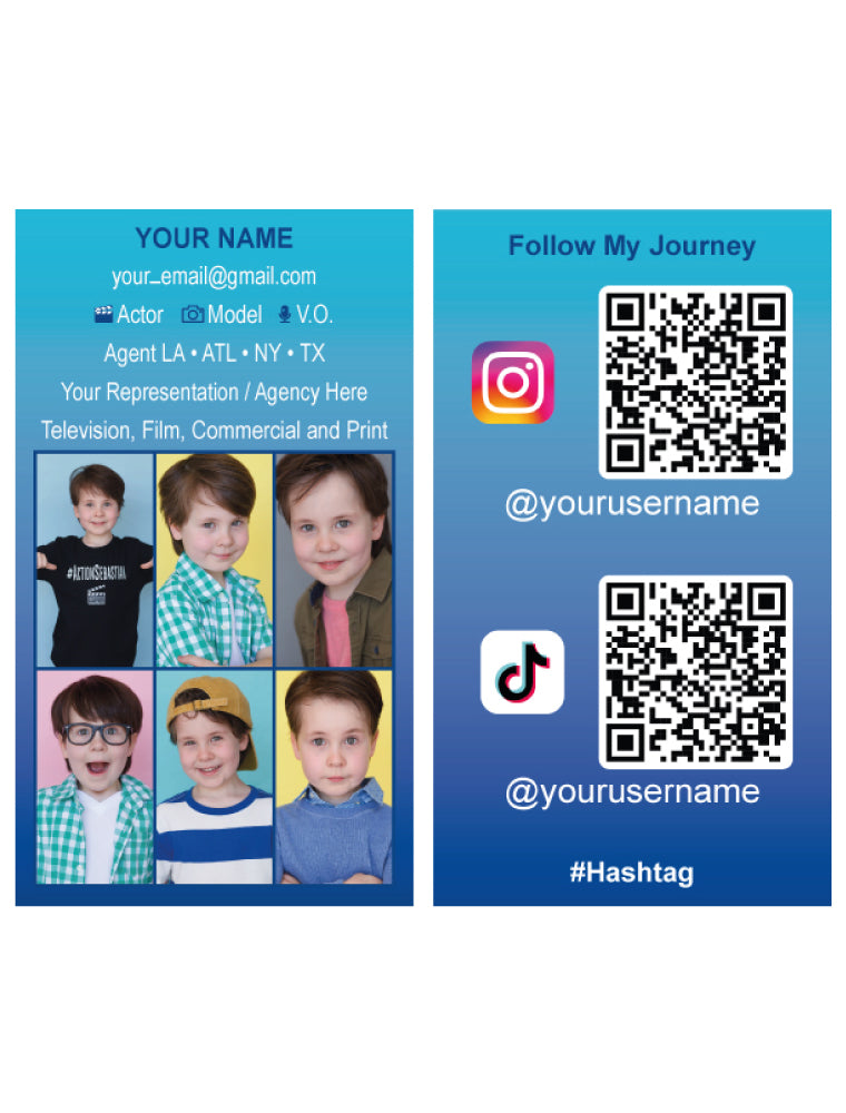 Custom Acting/Headshot Business Cards