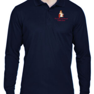 OLA04 - OUR LADY OF THE ATONEMENT NAVY LONG SLEEVE POLO SHIRT